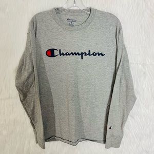 Champion Grey Long Sleeve Crewneck Shirt